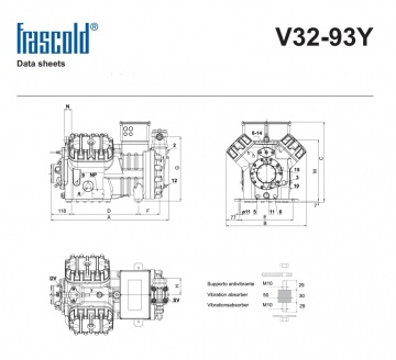 Compresor Frascold semiermetic V32-93Y
